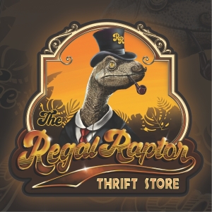 The Regal Raptor Thrift Store Logo
